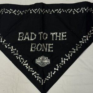 Harley Davidson Black Pet Biker Bandana Scarf Bad To The Bone Tie Smaller Size